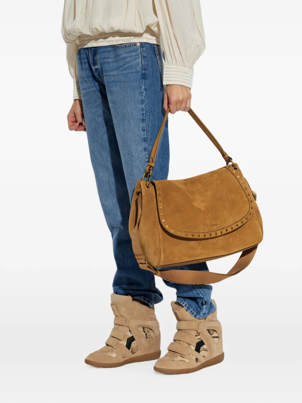 ISABEL MARANT Chany XL suède tas Bruin