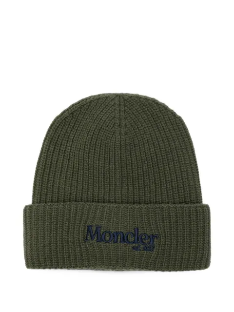 Moncler Enfant logo-embroidered ribbed-knit beanie hat
