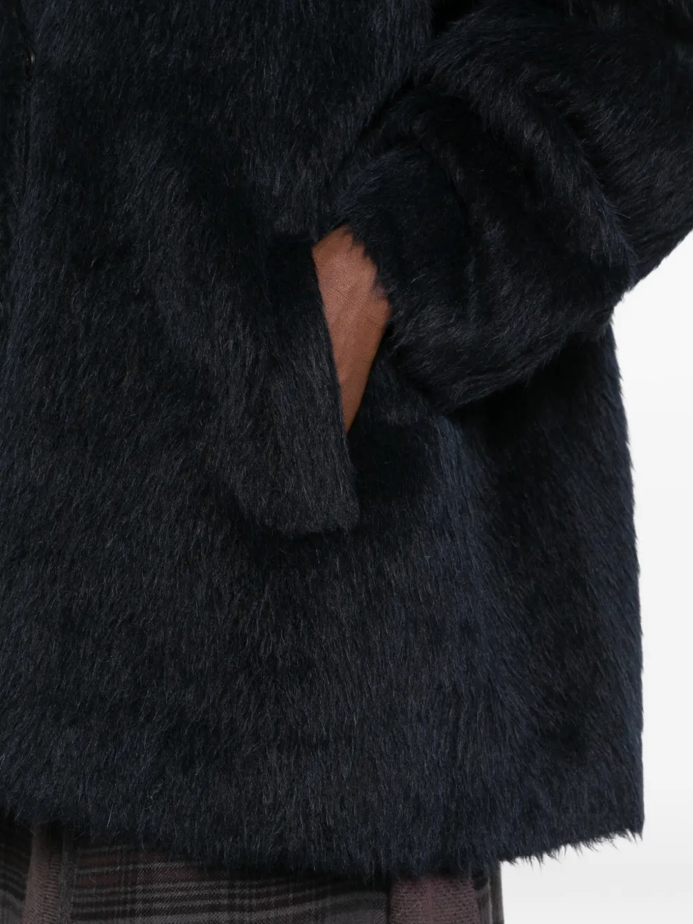 RUOHAN Oversized jack met dubbele rij knopen en textuur Blauw