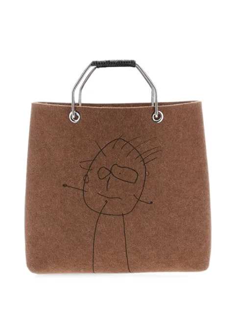 Plan C Pili&Bianca  graphic-print clutch bag