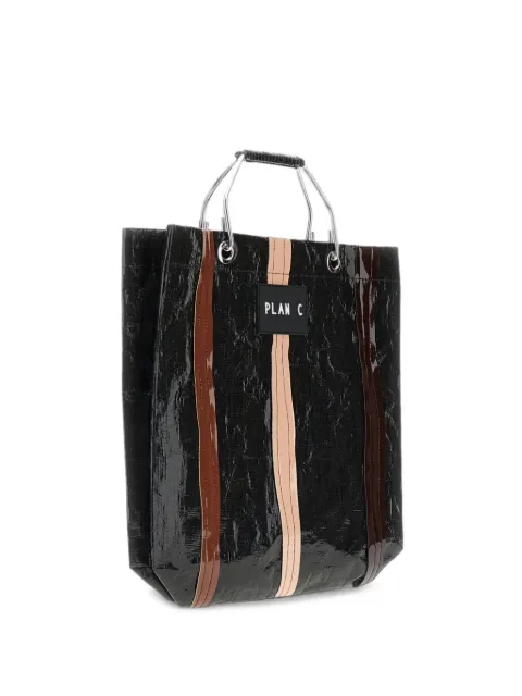 Plan C stripe-detail tote bag