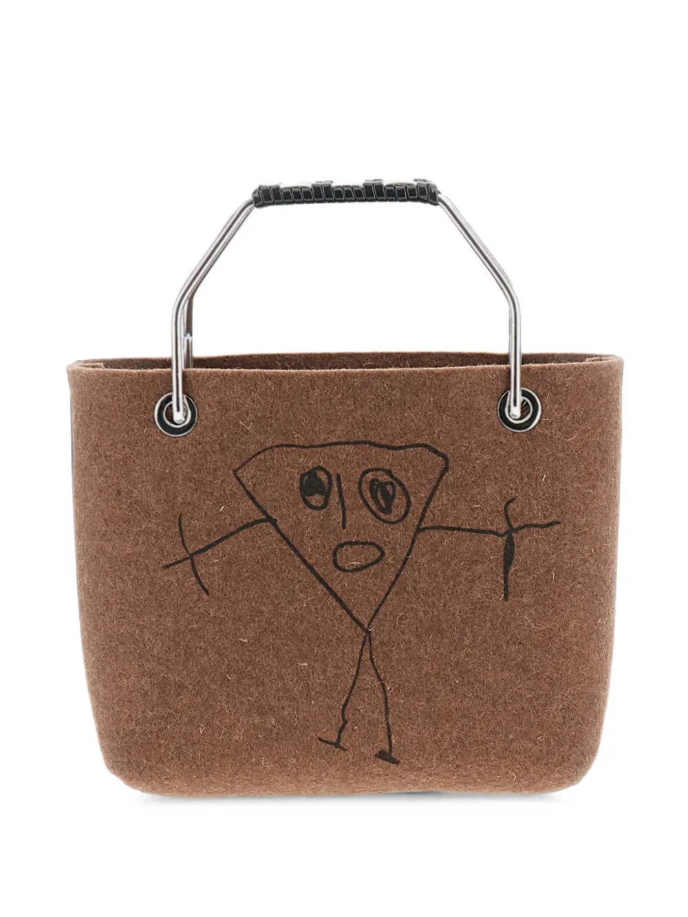 Plan C mini Pili And Bianca graphic-print tote bag - Marrone