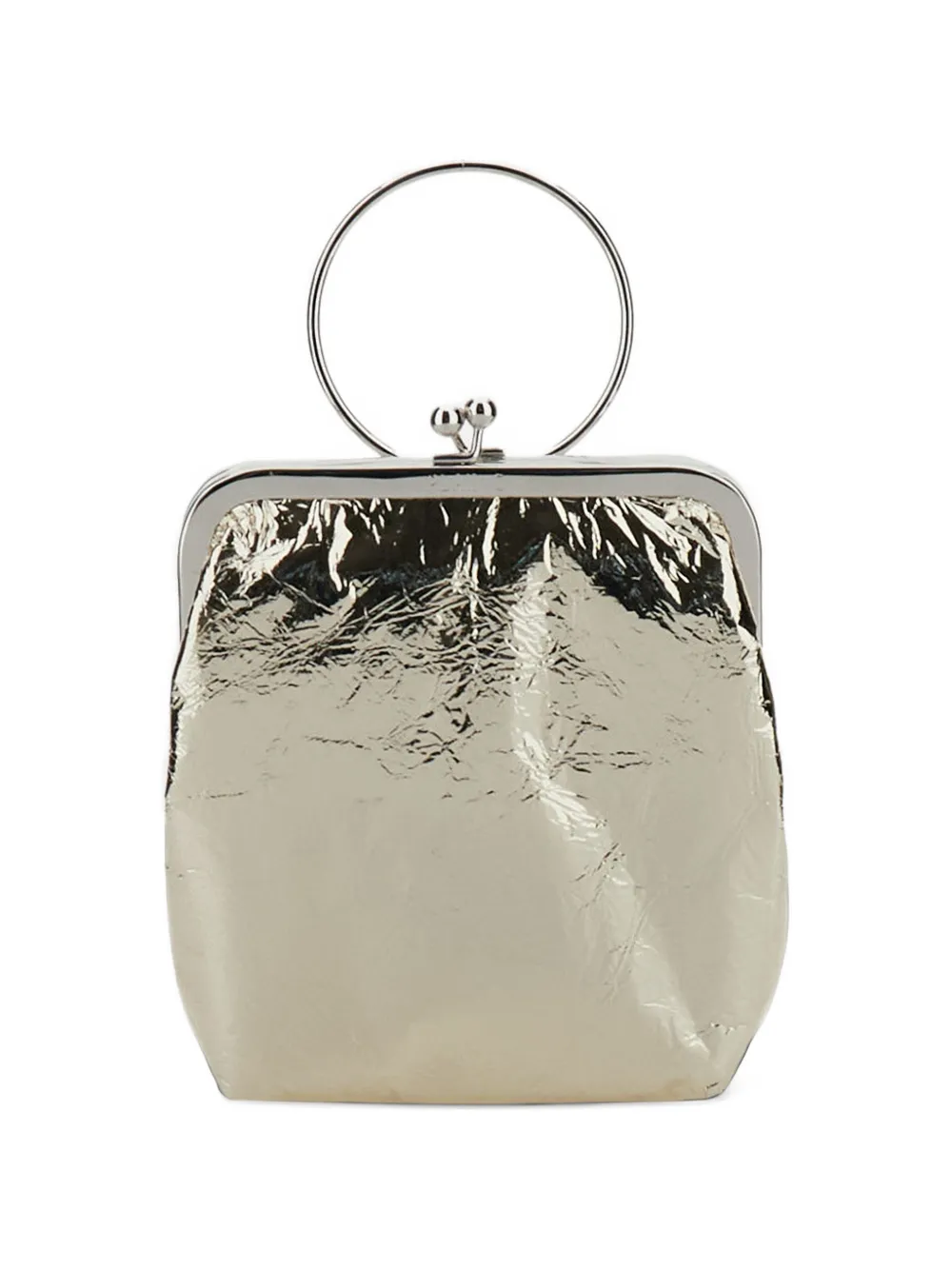 Plan C crinkled-finish clutch bag - Gold