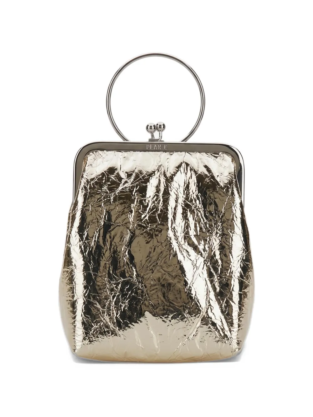 Plan C crinkled-finish clutch bag - Oro