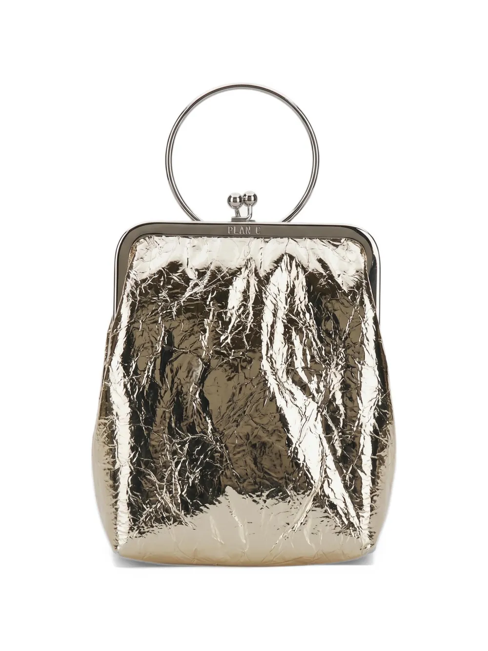 Plan C Clutch met gekreukte afwerking Goud