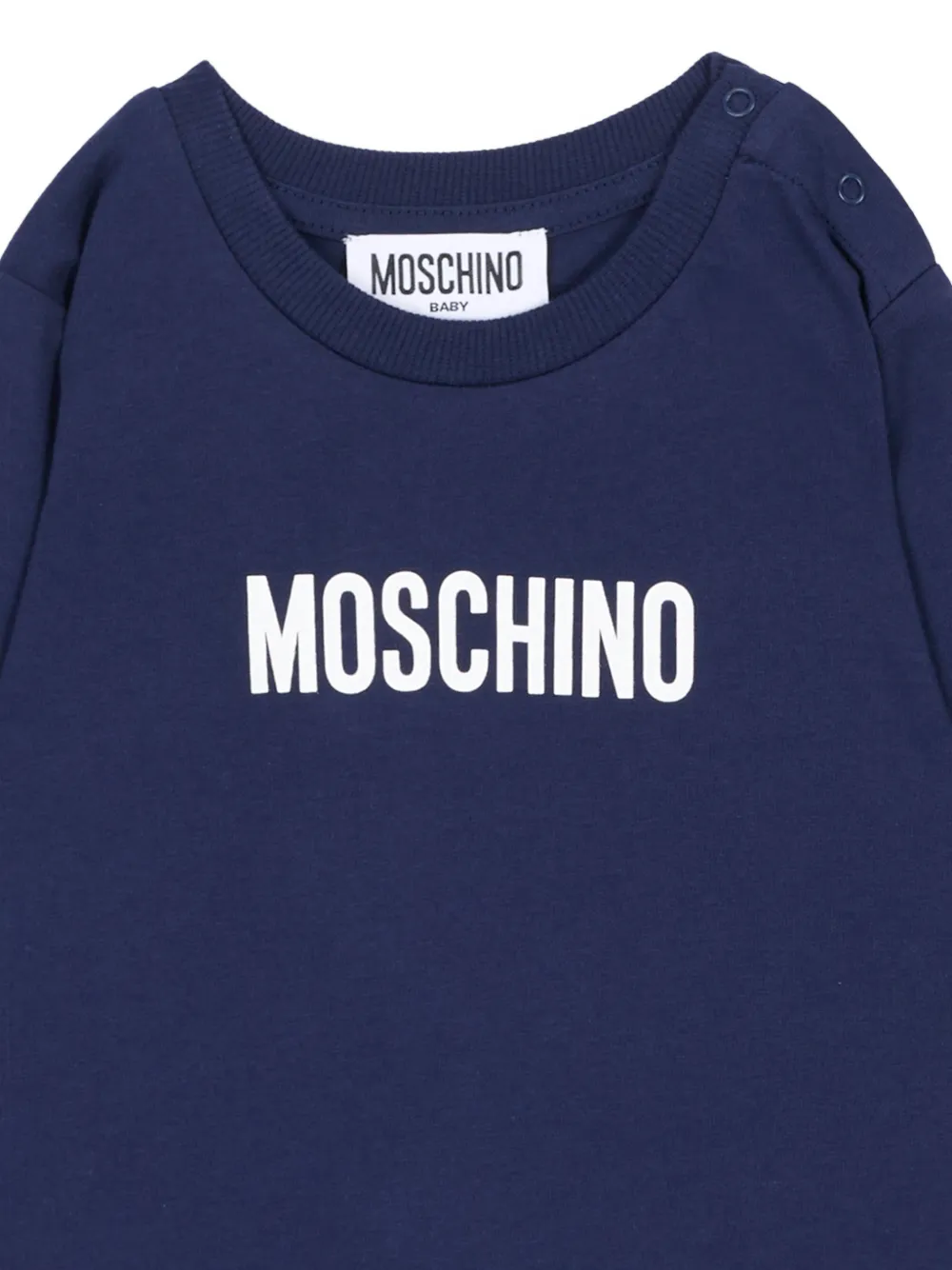 Moschino Kids T-shirt met lange mouwen en logo-print Blauw