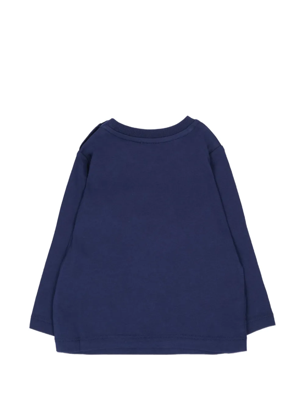 Moschino Kids T-shirt met lange mouwen en logo-print Blauw