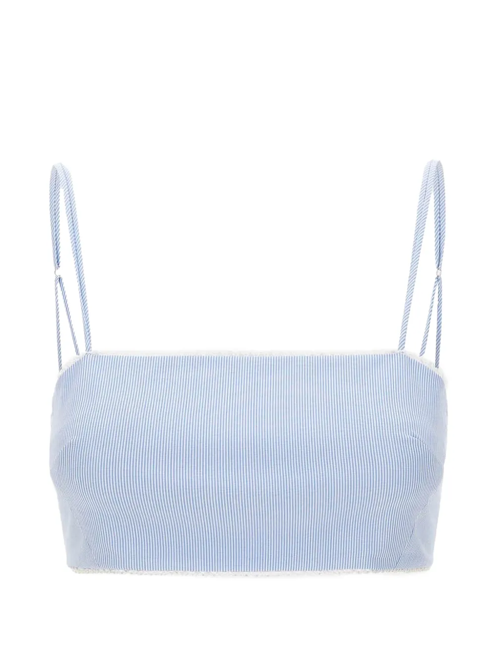 THE ANDAMANE haut bordé de dentelle à rayures - Bleu THE ANDAMANE haut bordé de dentelle à rayures - Bleu