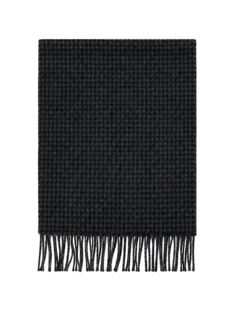 Another Aspect houndstooth-pattern fringed scarf