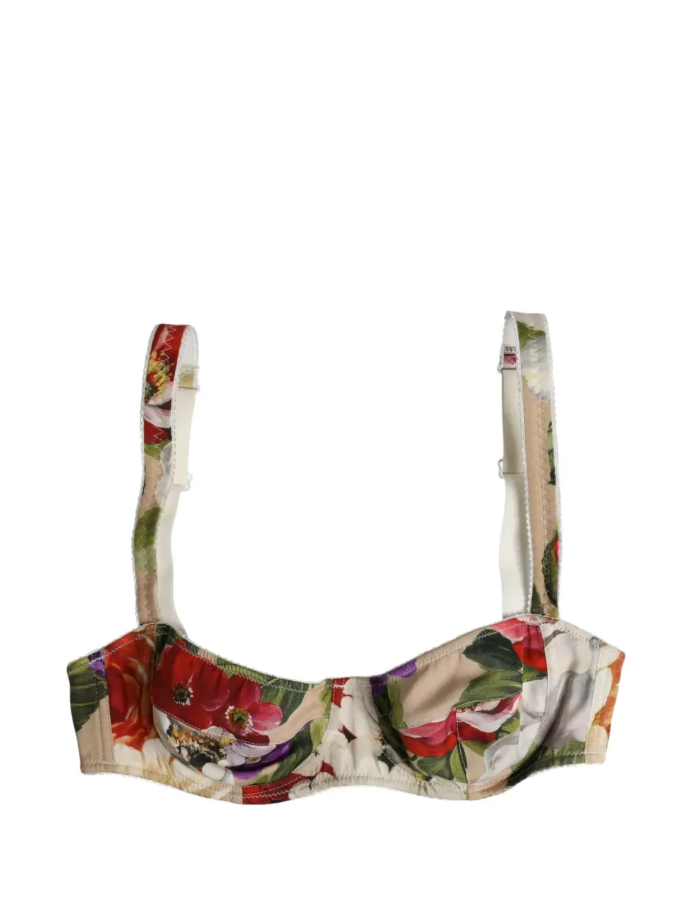Dolce & Gabbana floral-print underwired bra - Toni neutri