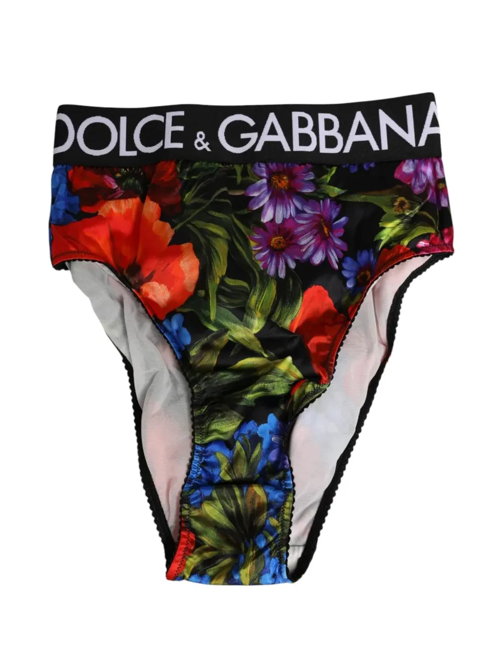 Dolce & Gabbana floral-print logo-waistband briefs - Nero