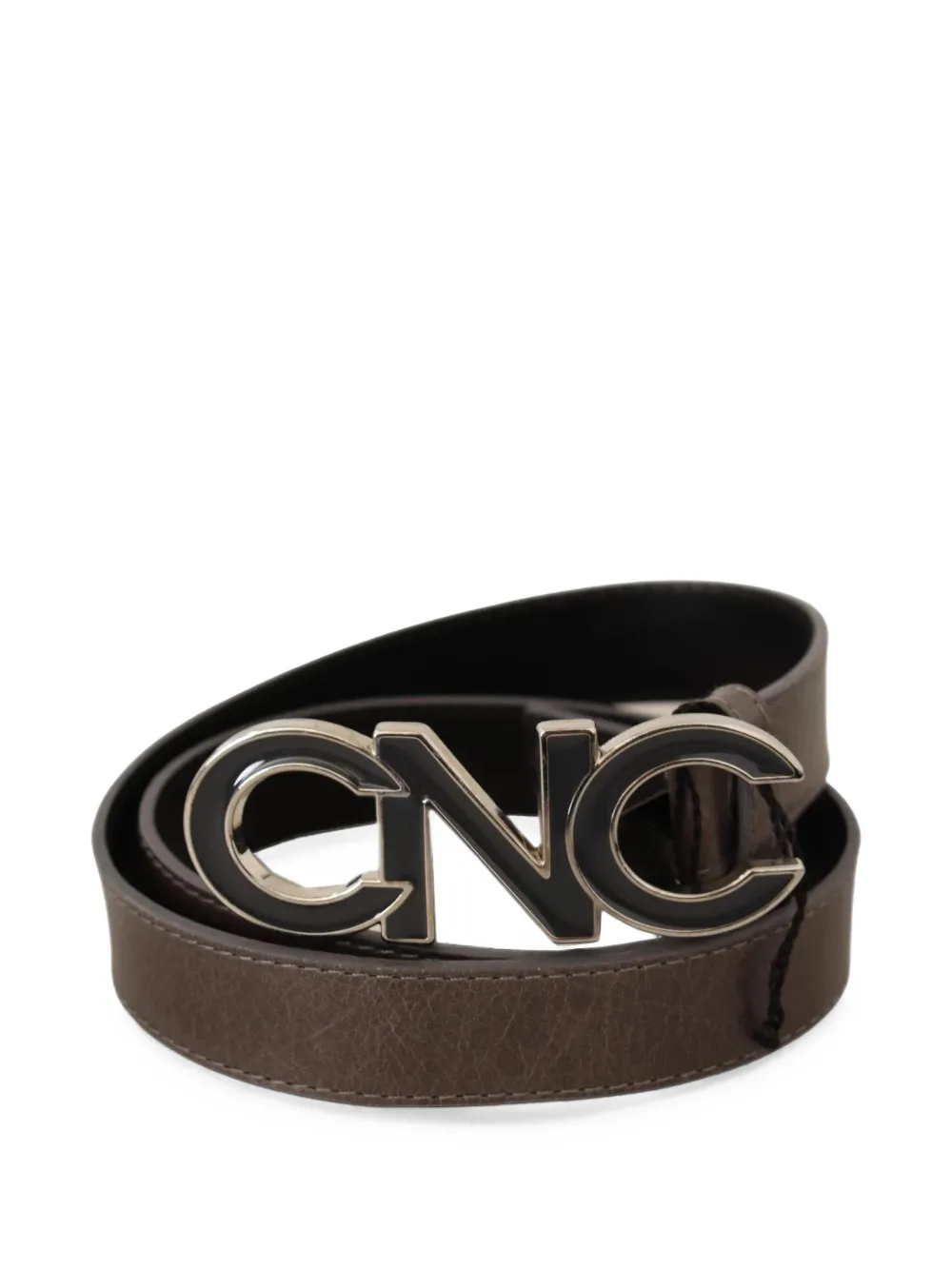 Costume National logo-plaque leather belt