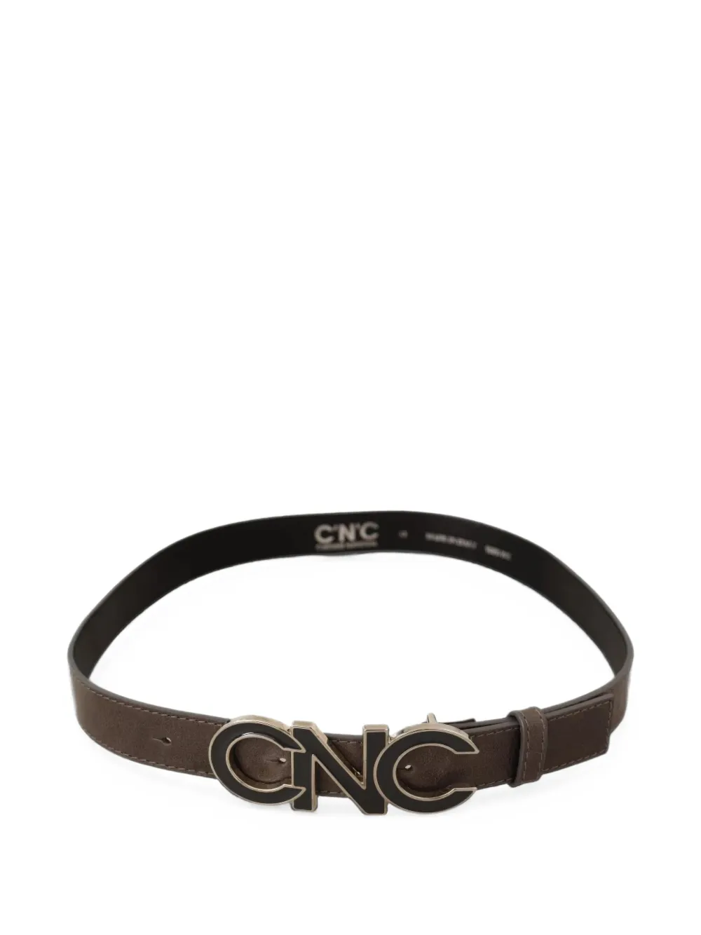Costume National Leren riem met logoplakkaat Bruin