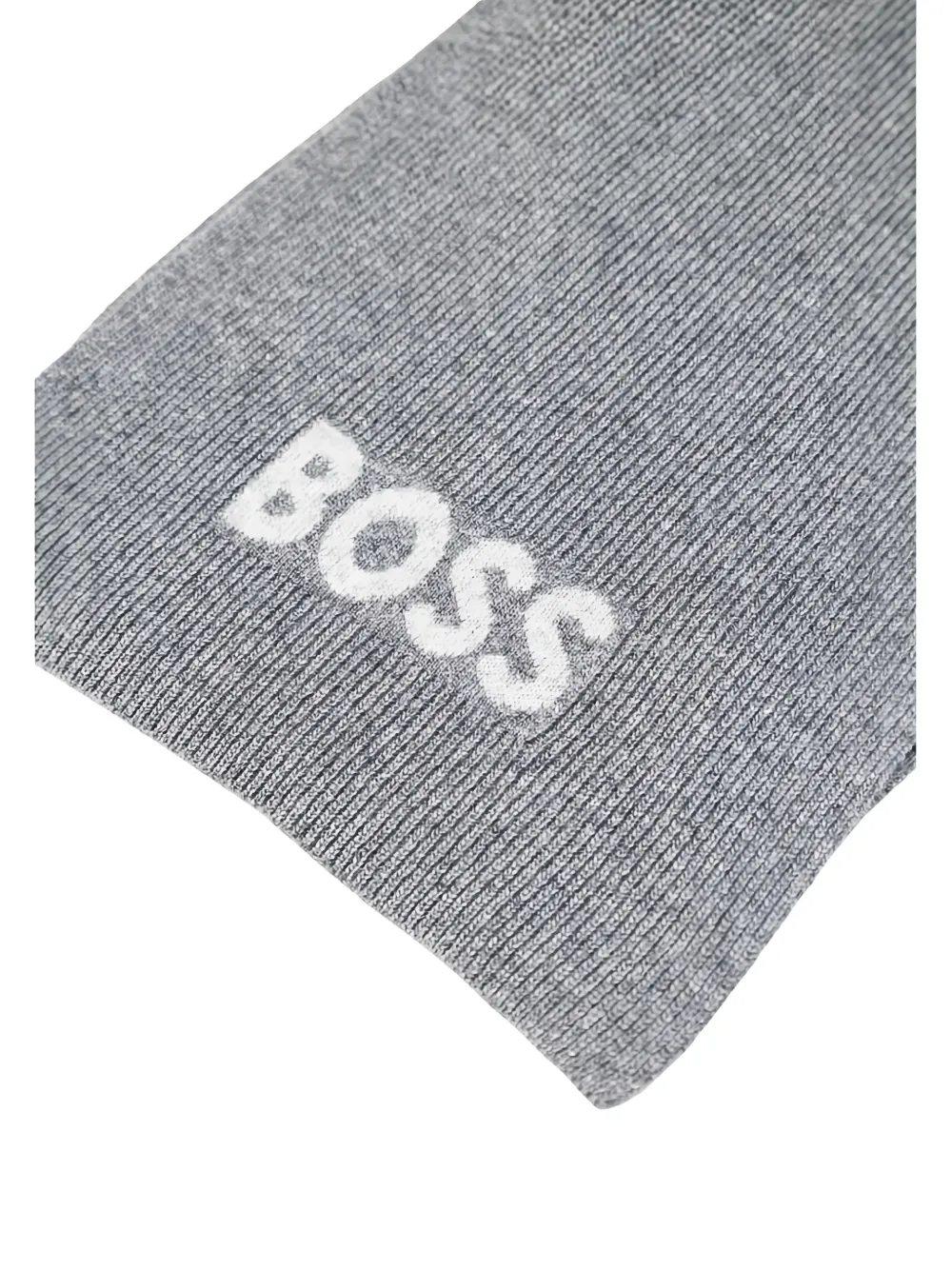 BOSS Geribbelde sjaal Grijs