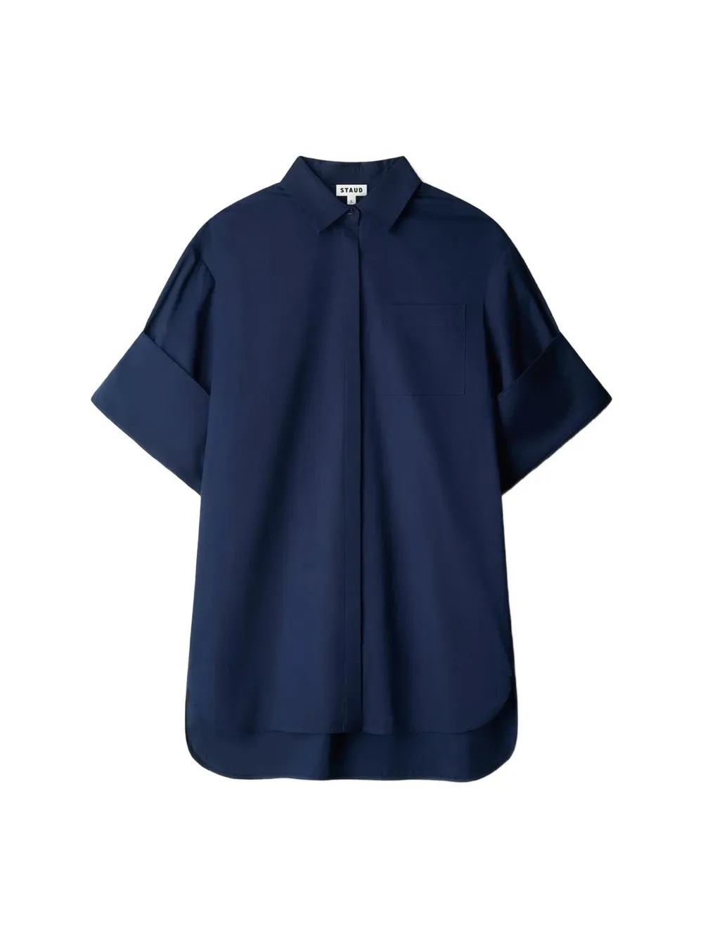 STAUD Nico jurk met korte mouwen Blauw