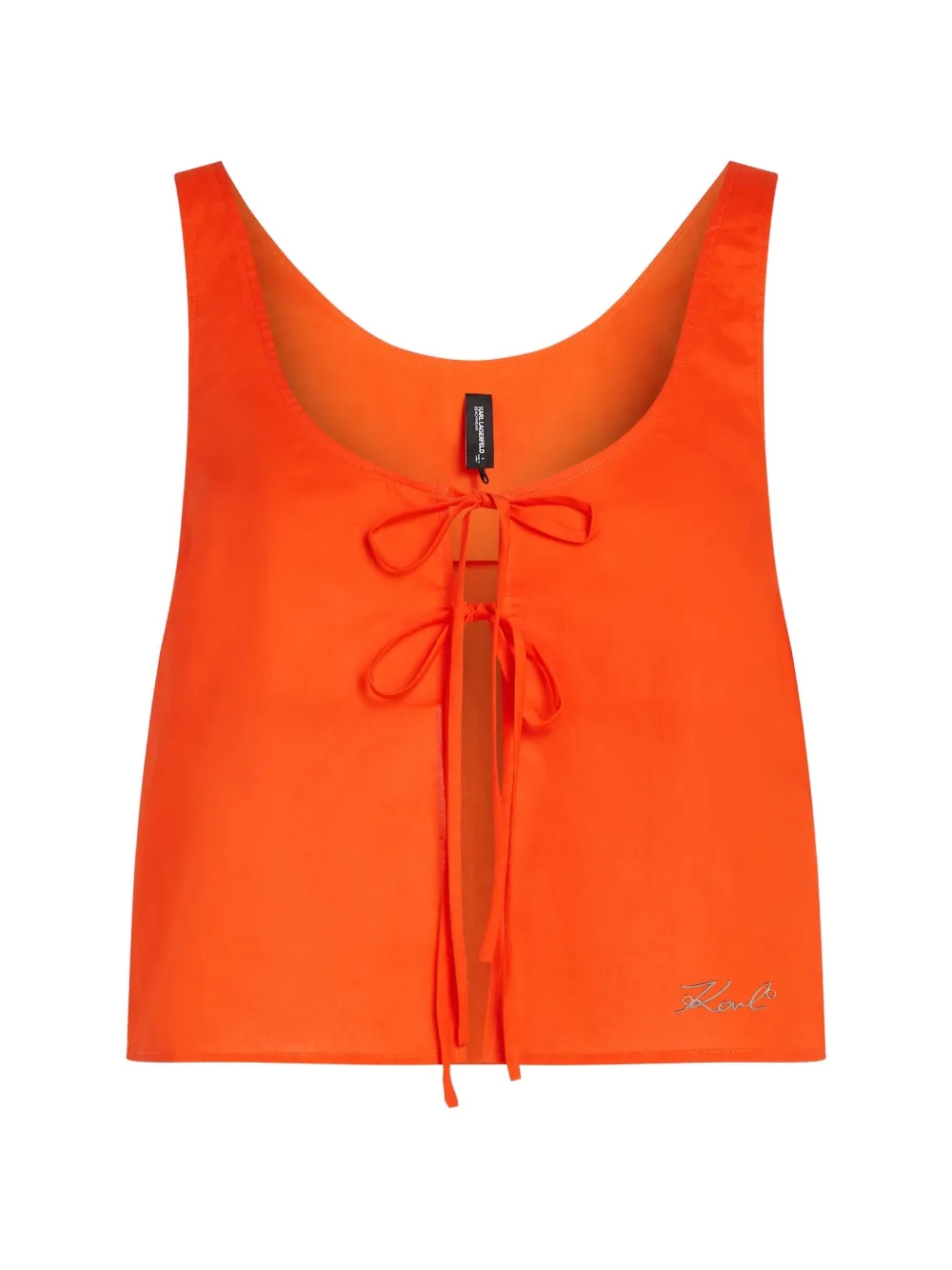 Karl Lagerfeld tie-fastening cami top - Orange