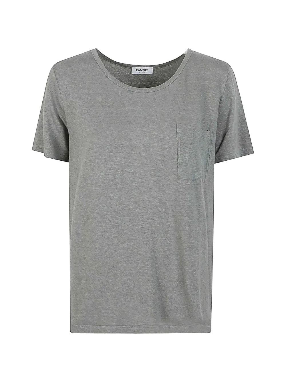 Base Milano Scoop-neck Pocket T-shirt In Gray