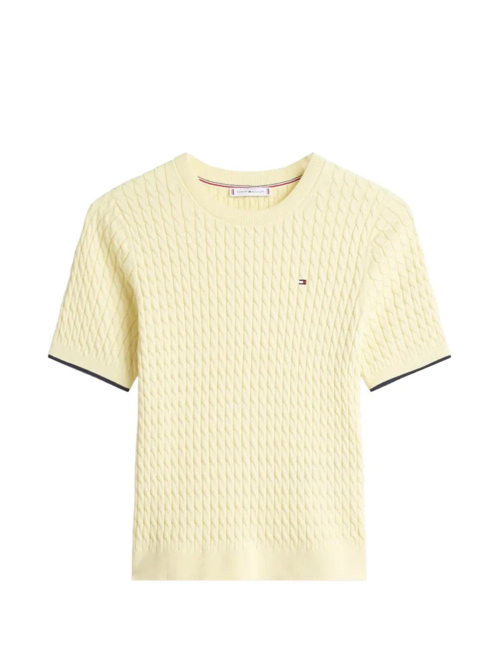 Tommy Hilfiger cable-knit short-sleeve sweater - Giallo