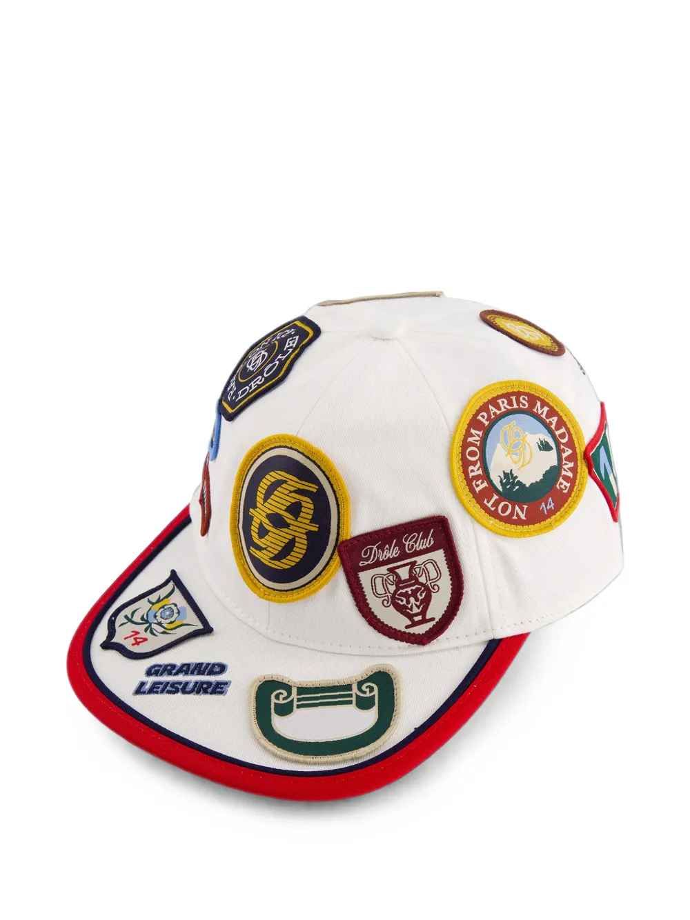 Drôle De Monsieur La Casquette Racing honkbalpet met applicatie Wit