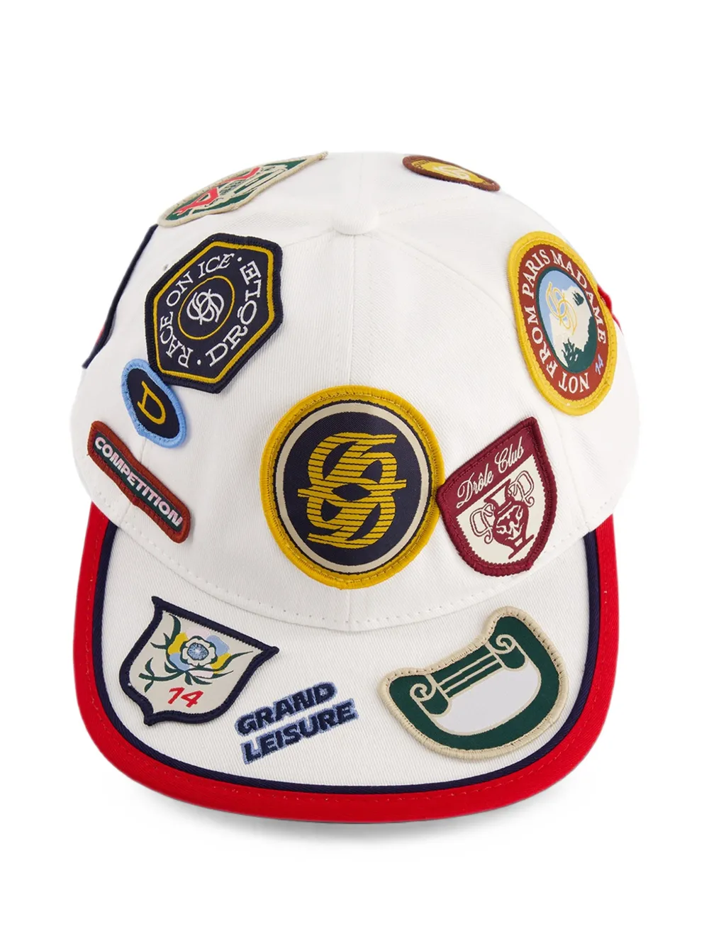 Drôle De Monsieur La Casquette Racing honkbalpet met applicatie Wit