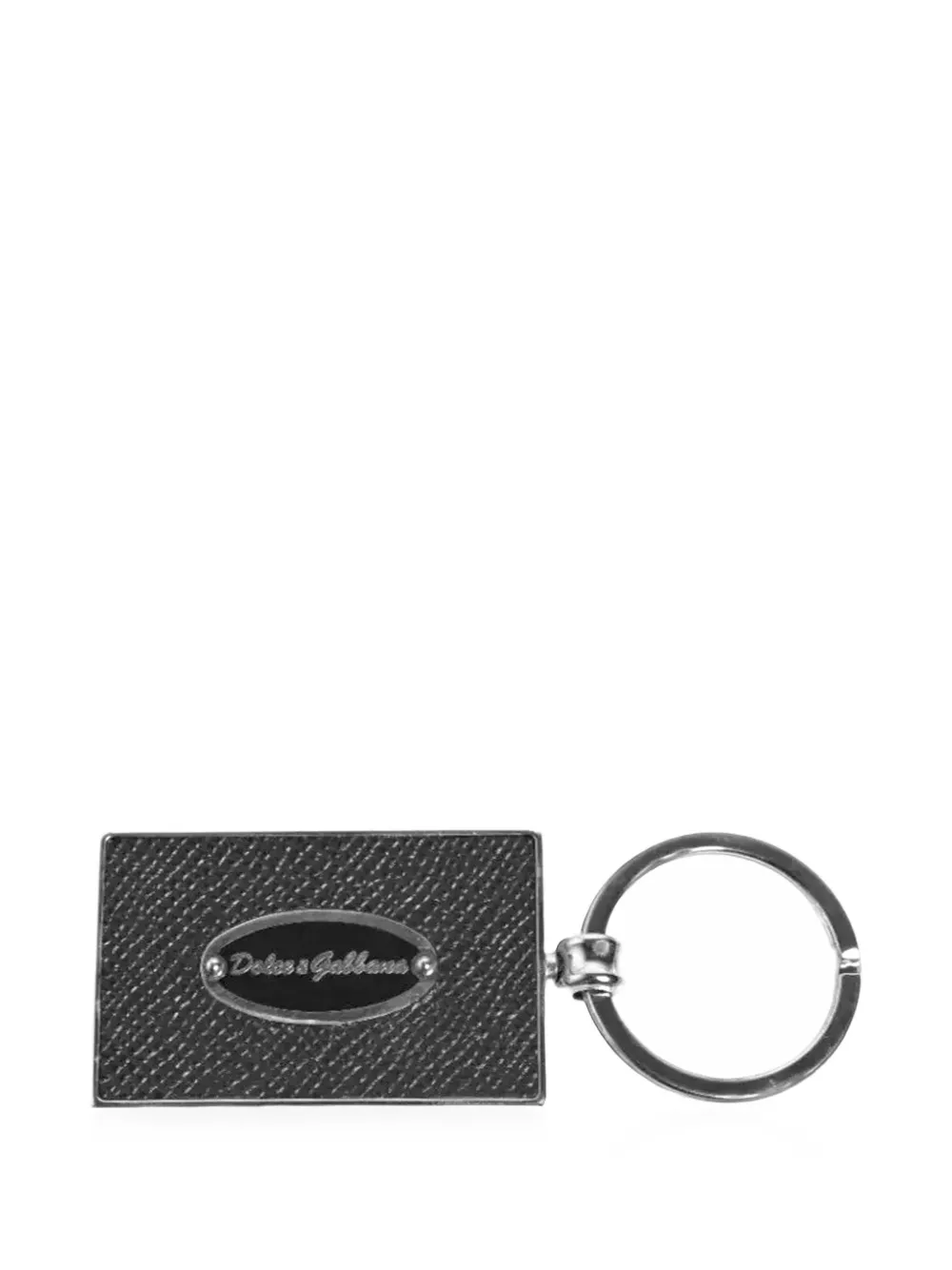 Dolce & Gabbana logo-plaque leather keychain