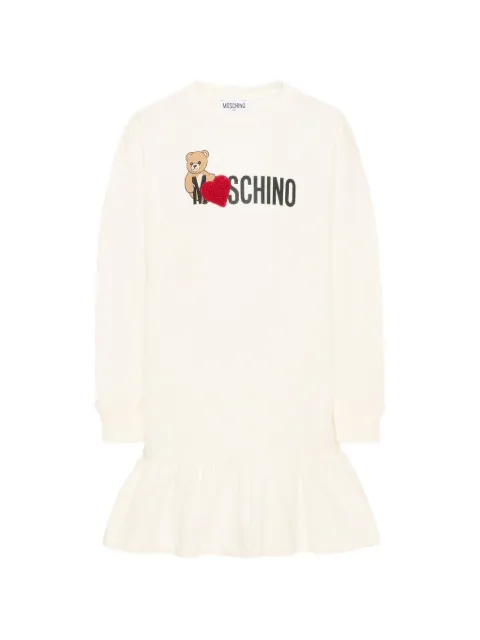 Moschino Kids logo-print ruffled dress