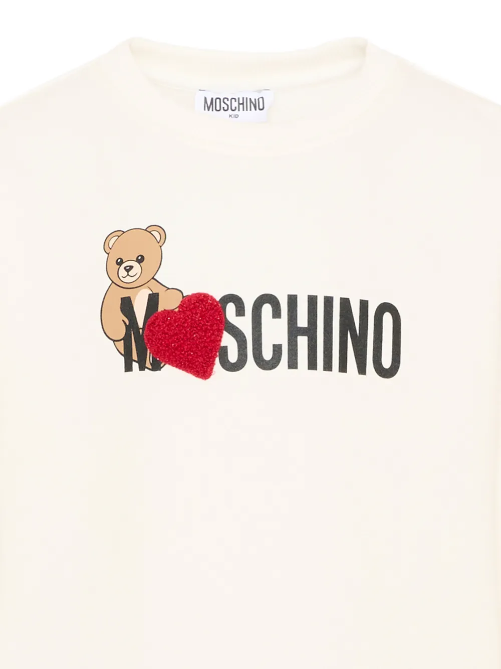 Moschino Kids logo-print ruffled dress Beige