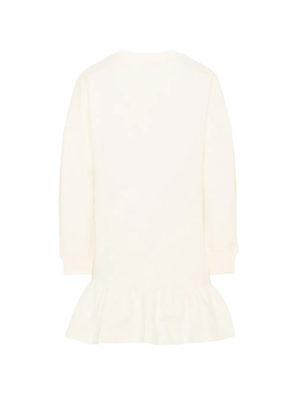 Moschino Kids logo-print ruffled dress Beige