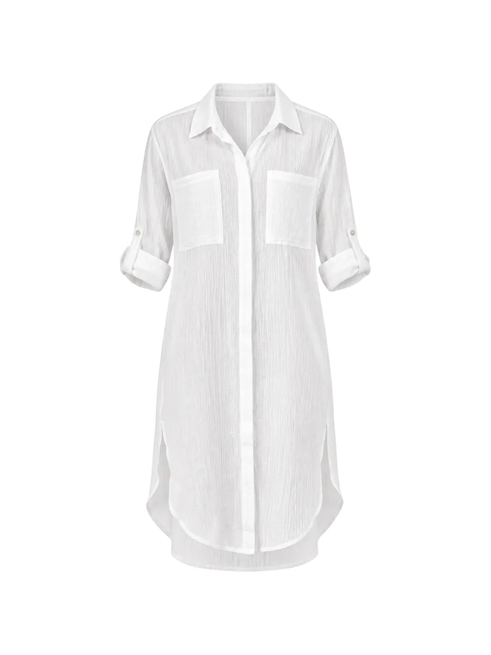 Seafolly crinkle-twill beach shirt