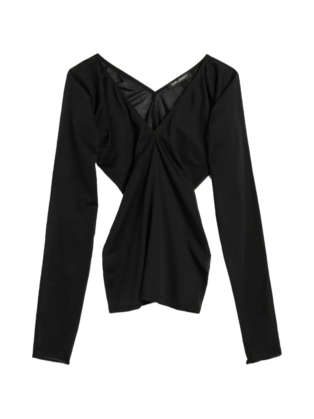 OUR LEGACY Cheer V-neck T-shirt - Nero