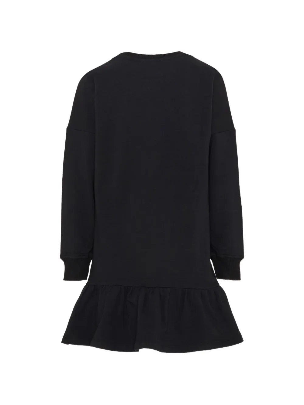 Moschino Kids Jurk met logoprint en ruches Zwart