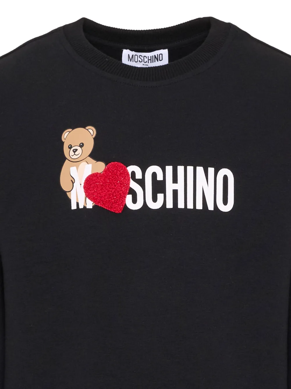 Moschino Kids Jurk met logoprint en ruches Zwart
