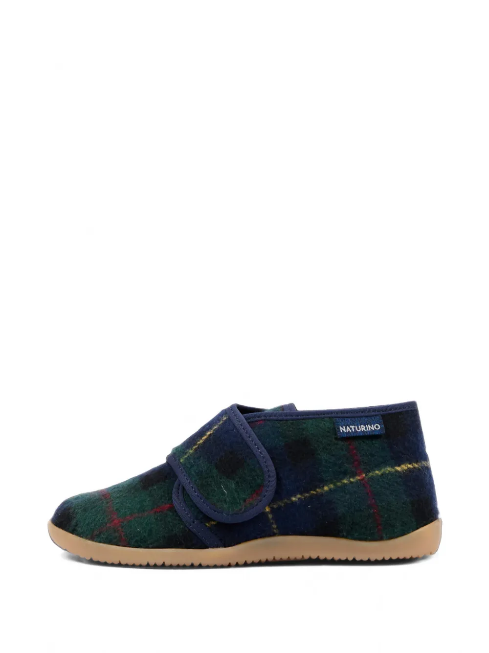 NATURINO check-print touch-strap sandals Blauw