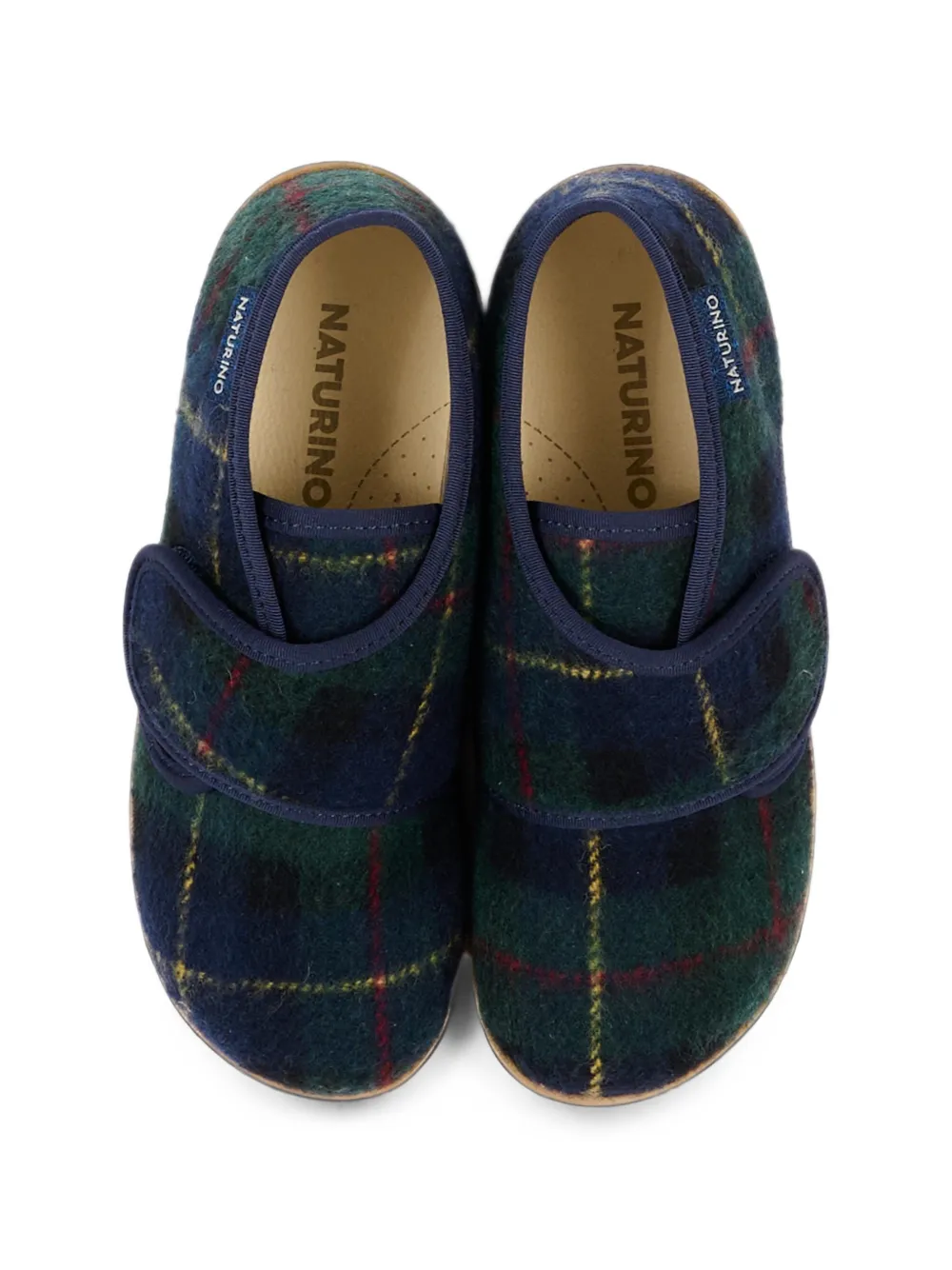 NATURINO check-print touch-strap sandals Blauw