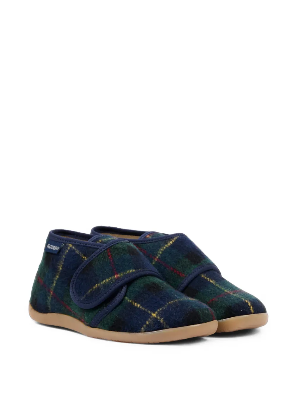NATURINO check-print touch-strap sandals Blauw