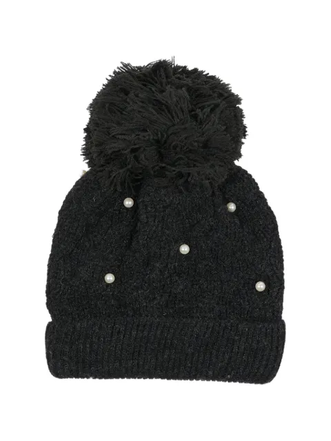 Mayoral faux-pearl pompom beanie hat