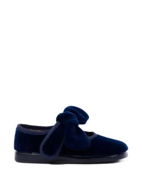 Pisamonas Merceditas bow-detail velvet ballet flats