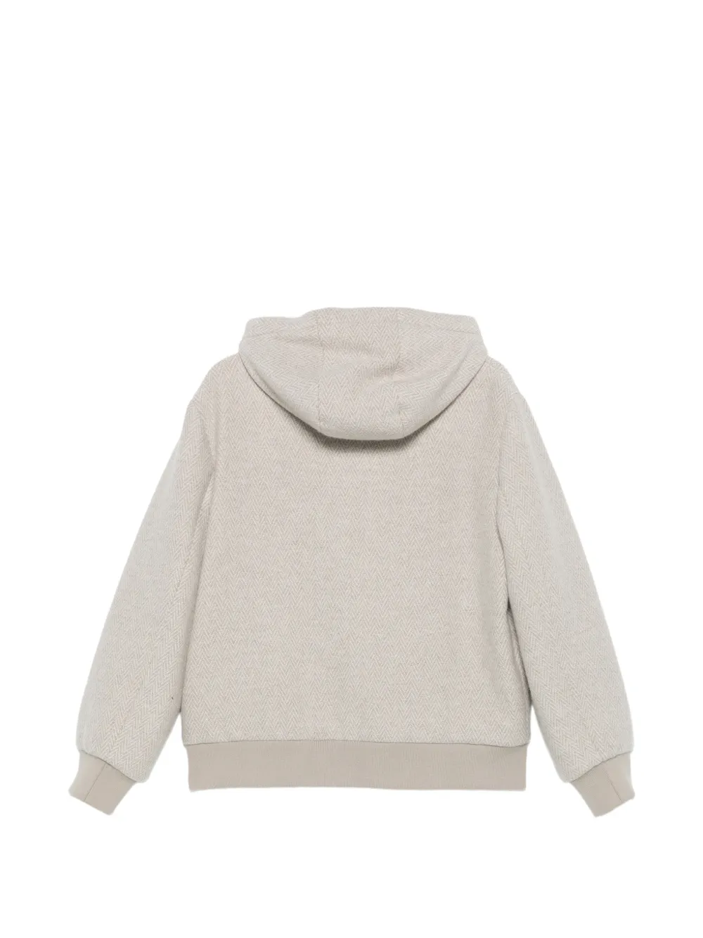 Colombo herringbone-pattern hooded jacket Beige