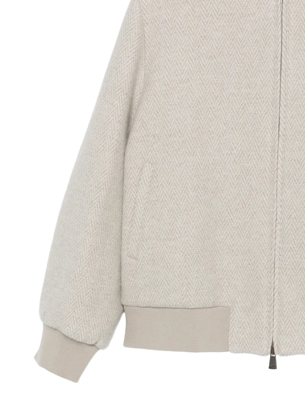Colombo herringbone-pattern hooded jacket Beige