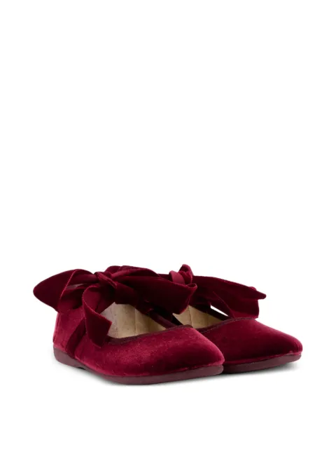 Pisamonas bow-detail velvet ballet flats