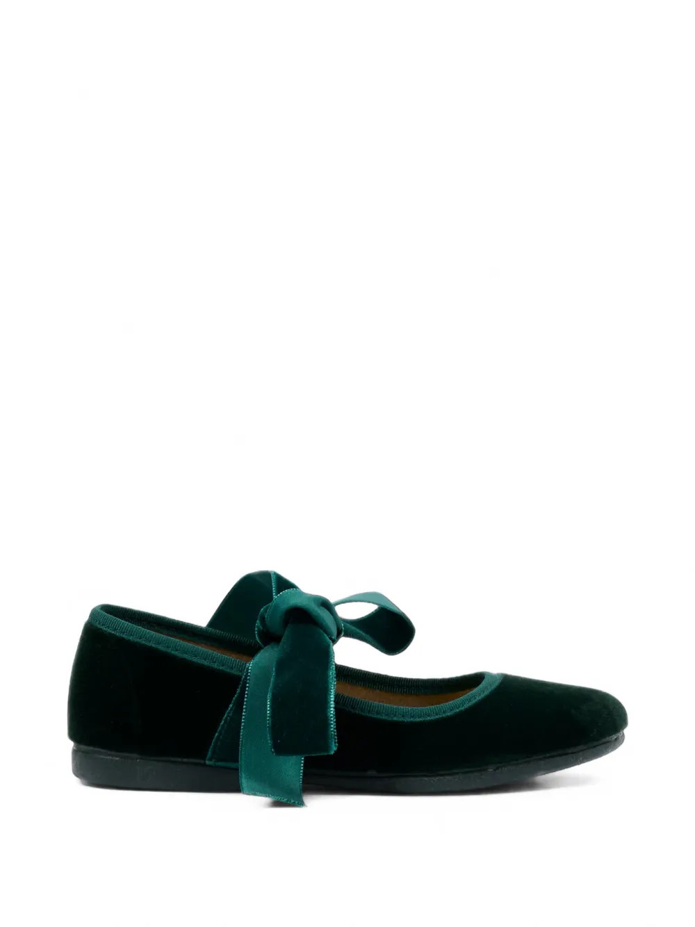 Pisamonas bow-detail velvet ballet flats - Verde
