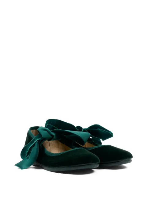 Pisamonas bow-detail velvet ballet flats
