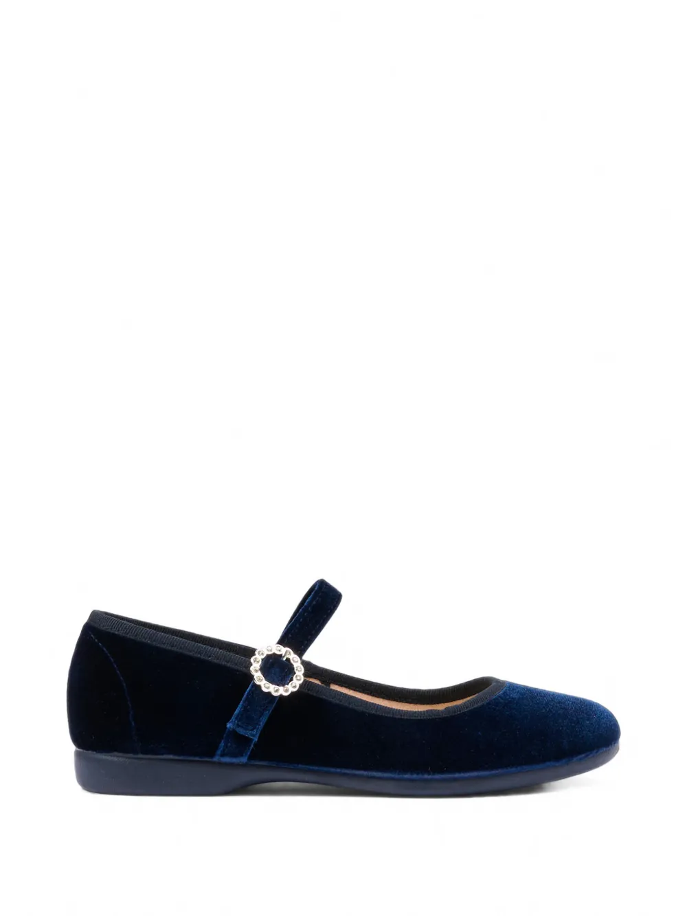 Pisamonas crystal-buckle velvet ballet flats - Blu