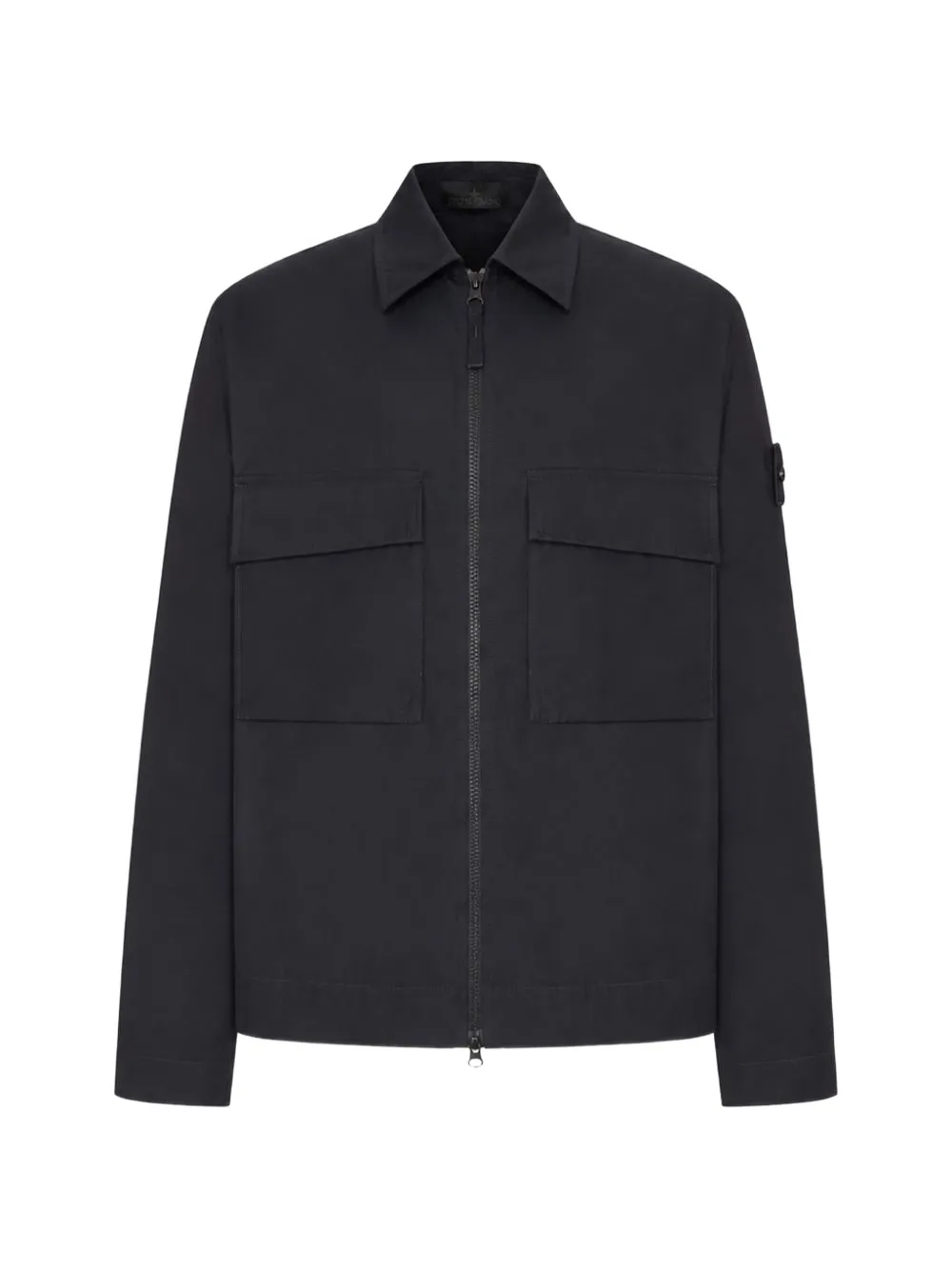 Stone Island Hemd mit Logo-Patch - Schwarz