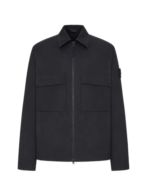 Stone Island camisa con parche del logo y cierre