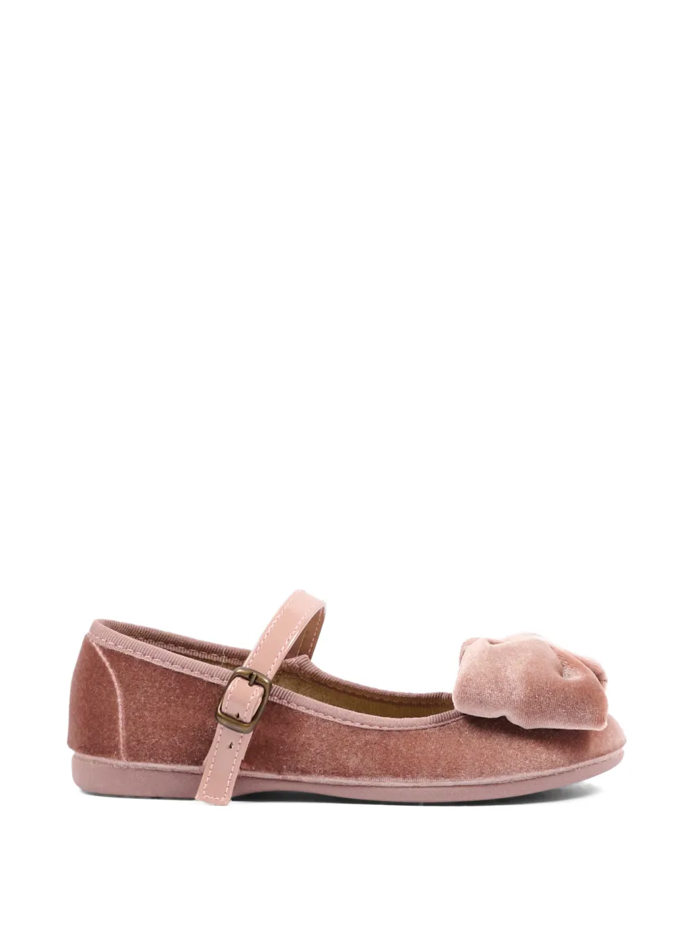Pisamonas bow-detail velvet ballet flats - Rosa