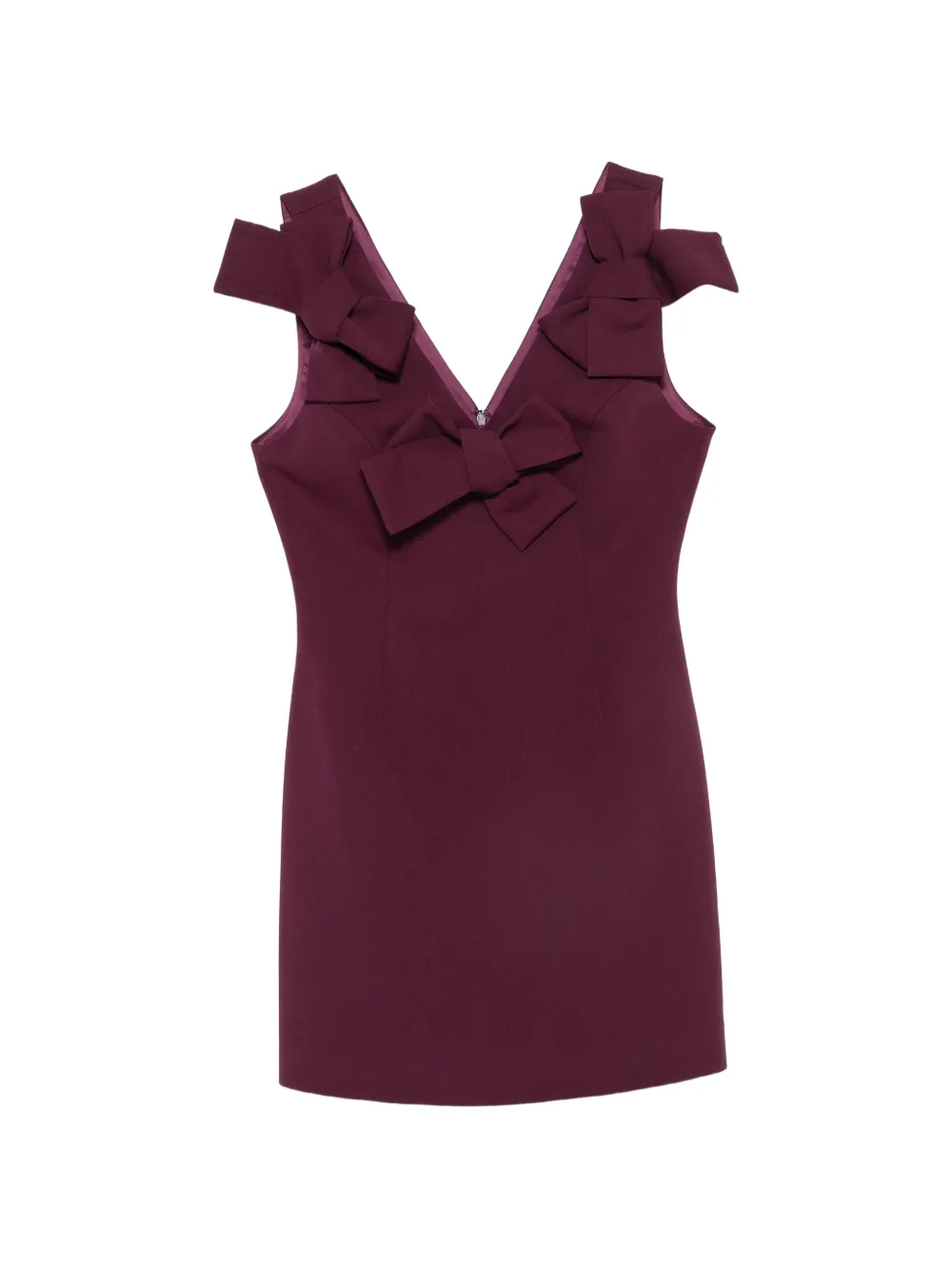 Aniye By bow-embellished V-neck mini dress - Violet