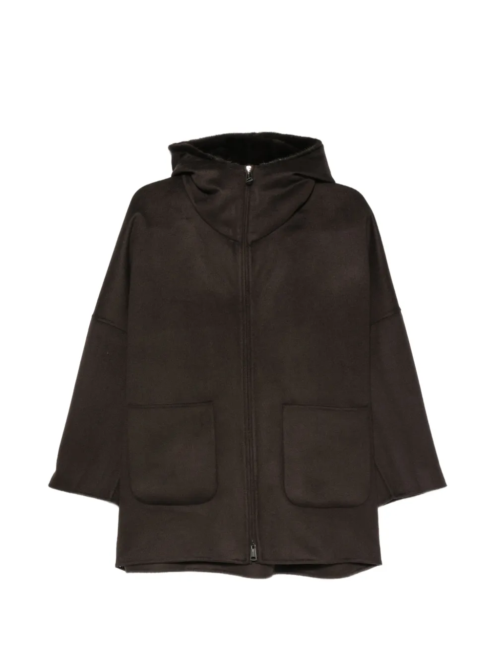Manzoni 24 Kapuzenjacke mit Kragen - Braun
