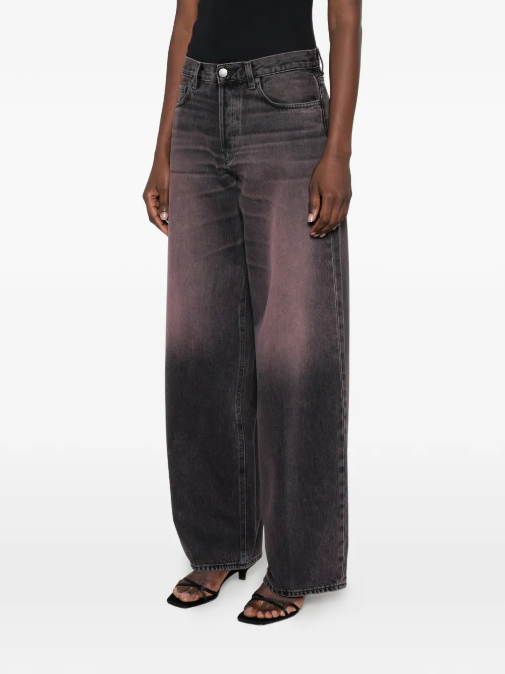 Haikure Bethany wide-leg jeans Zwart