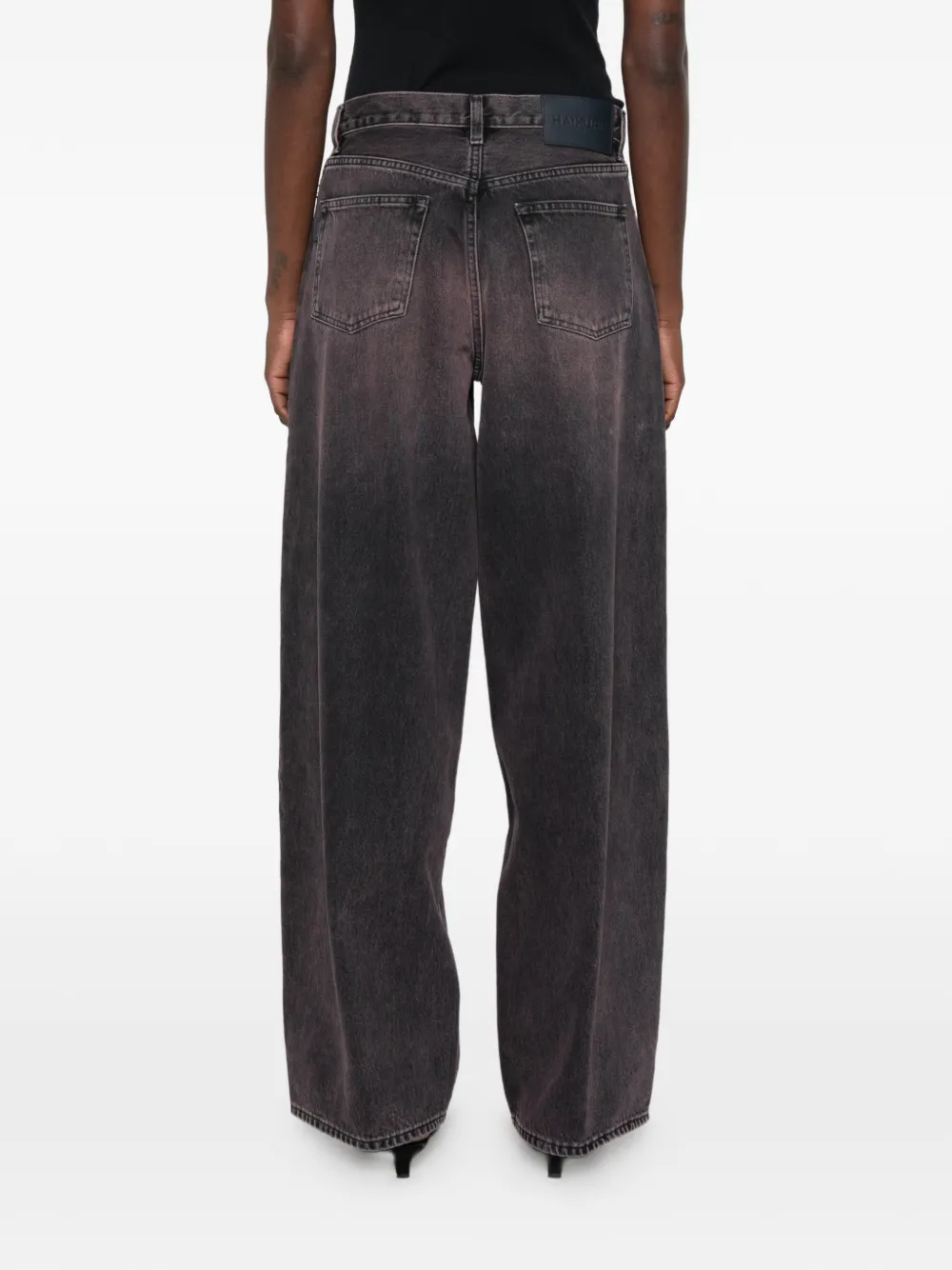 Haikure Bethany wide-leg jeans Zwart